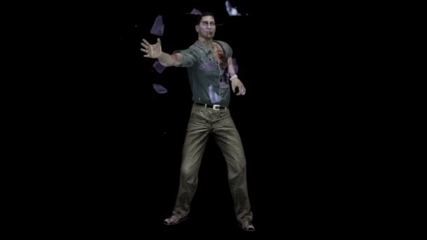 Zombie Attack Attack Aggressive Zombies Realistic Animation — Stock Video