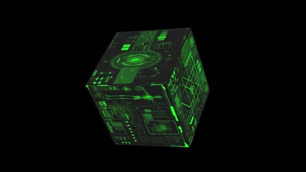 Cube Futuristic Maps Schemes Diagrams Future Animation — Stock Video