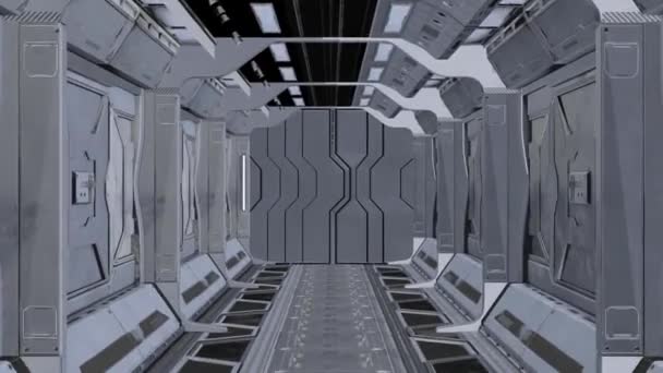私のスキルを持つ宇宙船無限のトンネル 3Dアニメーション ホログラムビデオ 3Dビデオマッピング 3Dステレオグラム 視覚効果 3Dアナモラフィック プロモーションビデオ — ストック動画