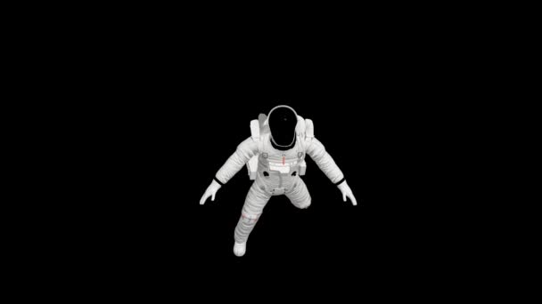 宇宙空間無重力の宇宙飛行士の3Dアニメーション スペースマンは宇宙の重力がゼロに ロイヤリティフリーのストック動画
