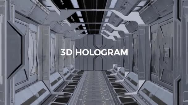 Ruimteschip Eindeloze Tunnel Met Mijn Vaardigheden Animatie Hologram Video Video Stockvideo