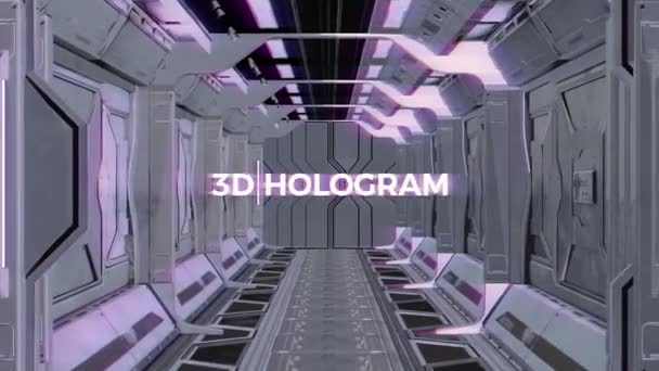 Ruimteschip Eindeloze Tunnel Met Mijn Vaardigheden Animatie Hologram Video Video Rechtenvrije Stockvideo's
