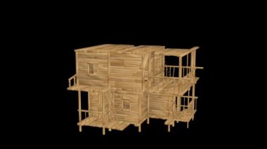 Ahşap bir evin zamanı geldi. 3 Boyutlu Canlandırma.