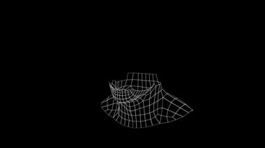 Çokgenlerin kafalarını birleştiriyorum. Üç boyutlu ağ animasyonu. Kara Gred çokgenleri. Hologram 3D video.