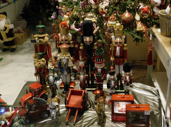 Itens Decoração Natal Uma Grande Vitrine Glyfada Atenas Grécia — Fotografia de Stock