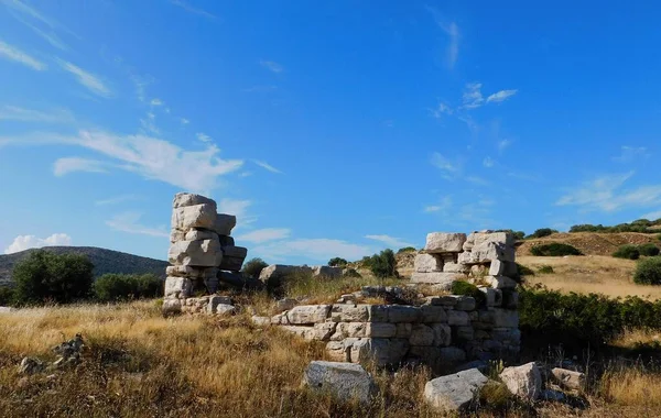 Ruiner Ett Antikt Väggtorn Staden Thorikos Nära Lavrio Attika Grekland — Stockfoto