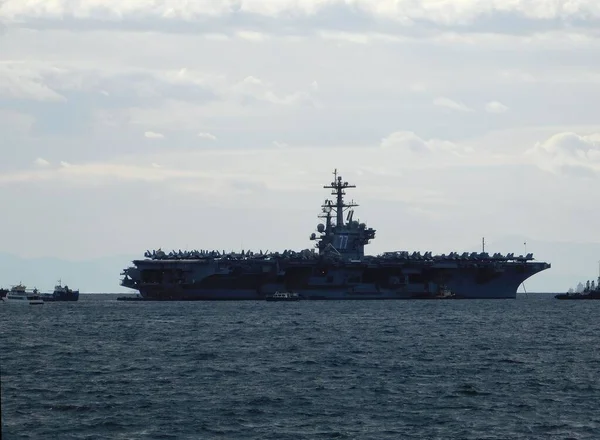 Uss George Bush Vliegdekschip Piraeus Griekenland — Stockfoto