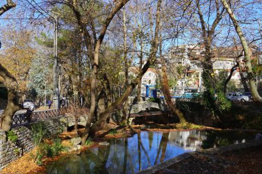 View of the Krya springs park in the city of Livadeia in Central Greece clipart