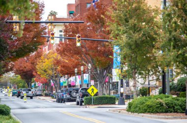 Rock Hill Güney Carolina Sonbahar sezonu şehir merkezi