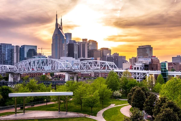 Nashville Tennessee Şehir Merkezi Gökyüzü Manzarası — Stok fotoğraf
