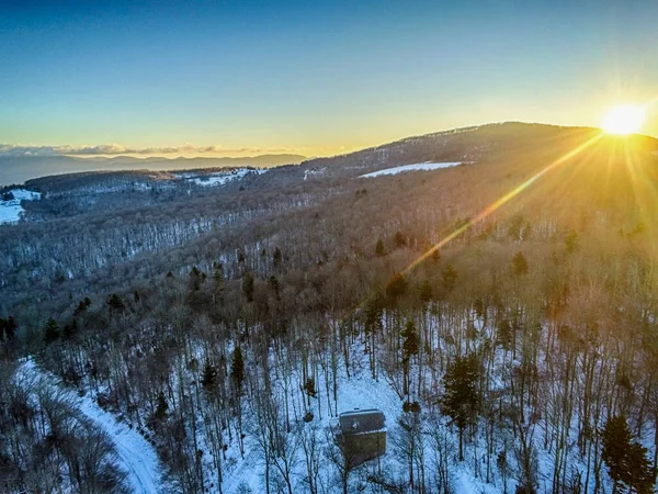 一月的冬季场景来自大旗麋鹿北卡罗丽娜 — 图库照片