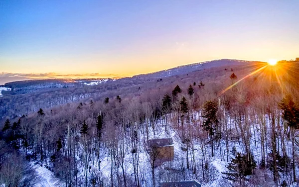 Januari Vinter Scener Från Banner Älg Norra Carolina — Stockfoto
