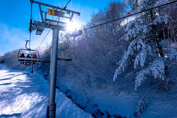 winter and snow scenery near beech mountain north carolina