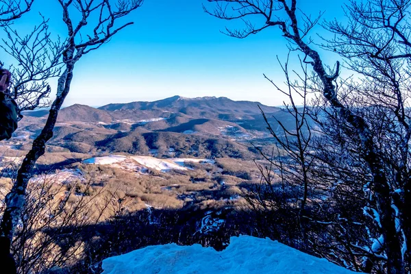 北卡罗莱纳山边的冬季和雪景 — 图库照片