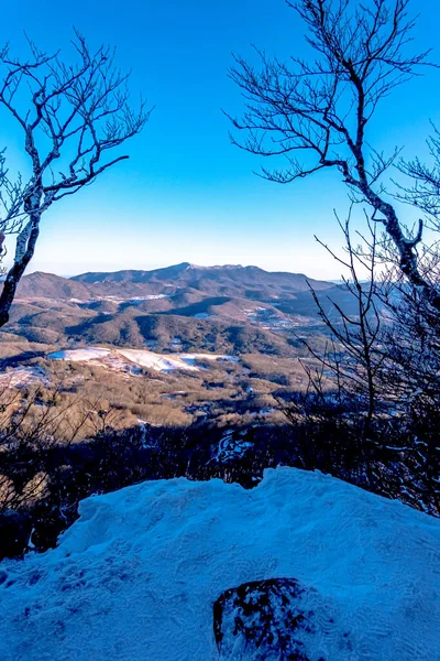Winter Und Schneelandschaft Der Nähe Von Buchenberg Nördlich Carolina — Stockfoto