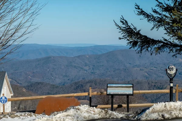 Hiver Paysage Neige Près Montagne Hêtre Nord Carolina — Photo