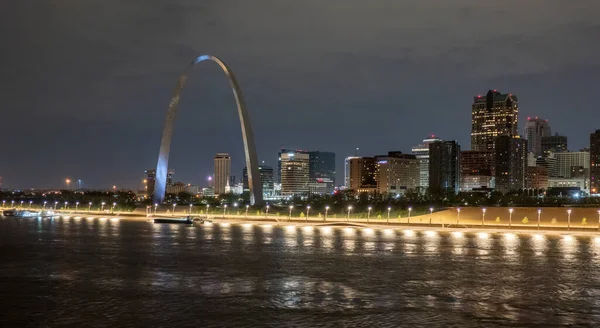 Skyline Ciudad Saint Louis Por Noche —  Fotos de Stock