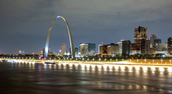 Skyline Della Città Saint Louis Notte — Foto Stock