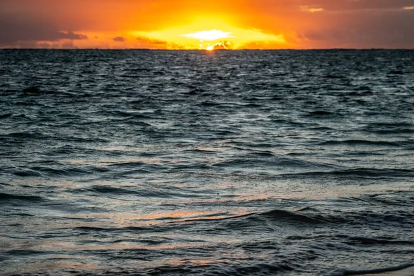 Lever Soleil Scènes Plage Sur Île Oahu Hawaii — Photo