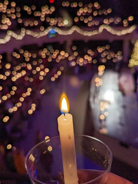 Lit Candles Church Natural Light — Stock Photo, Image