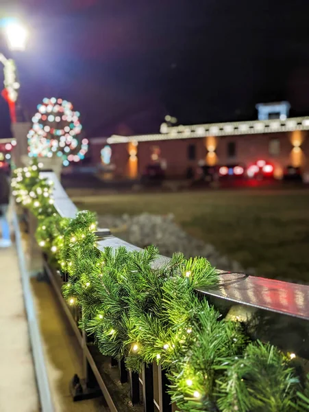 Decoraciones Navidad Aire Libre Ciudad Navidad Usa — Foto de Stock
