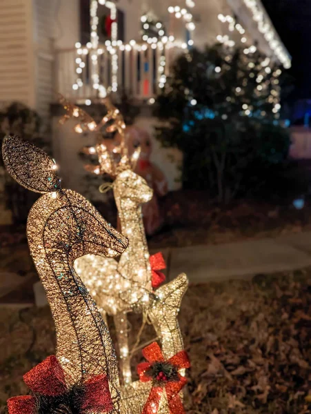 Utomhus Juldekorationer Christmas Town Usa — Stockfoto