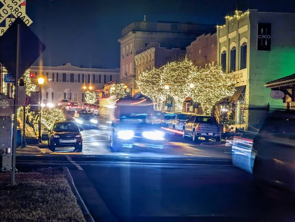 Δροσερό Βράδυ Χειμώνα Σκηνές Κατά Διάρκεια Των Χριστουγέννων Στο Belmont — Φωτογραφία Αρχείου