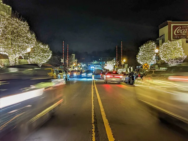 Δροσερό Βράδυ Χειμώνα Σκηνές Κατά Διάρκεια Των Χριστουγέννων Στο Belmont — Φωτογραφία Αρχείου