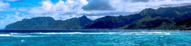 Pasifik Okyanusu 'ndaki güzel Oahu Hawaii plaj manzaraları