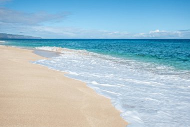 Hawaii 'deki oahu adası kuzey kıyısı okyanus manzarası