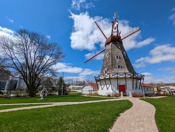 Blick Auf Dänische Windmühle Elchhorn Usa lizenzfreie Stockbilder