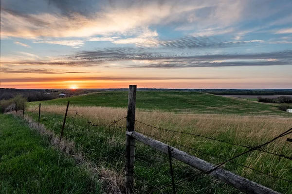 Viste Panoramiche Nebraska Confine Kansas Foto Stock
