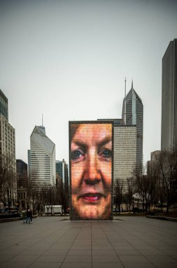 Chicago şehir merkezi mimarisi ve sokak sahneleri