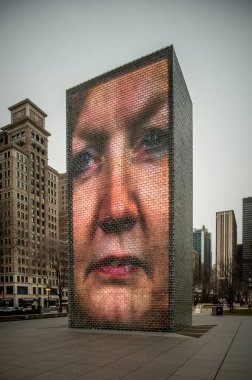 Chicago şehir merkezi mimarisi ve sokak sahneleri