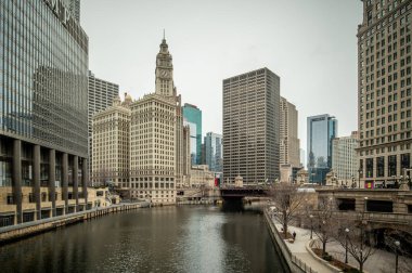 Chicago şehir merkezi mimarisi ve sokak sahneleri