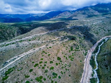 güzel vadi manzarası Issyk kul gölü bölgesi ve Orta Asya 'da bishkek