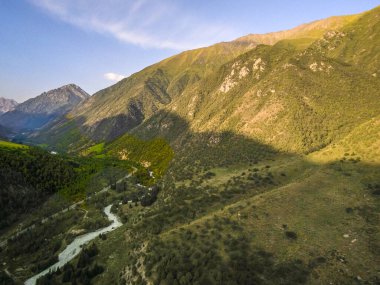 central asia kyrgyzstan national park gorge nature scenes clipart