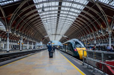 Kuzey İstasyonu platformunda trenler (Gare du Nord)