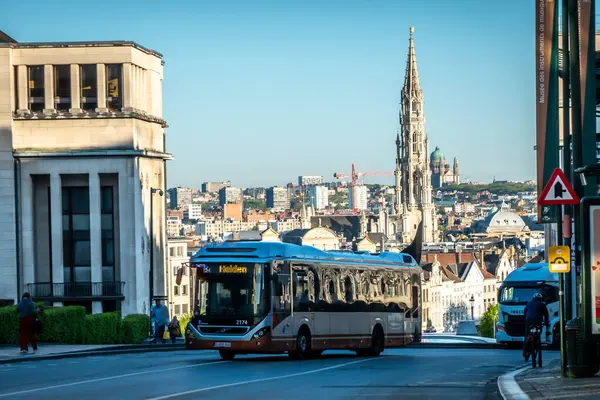 stock image brussels belgium city street scenes in the morning