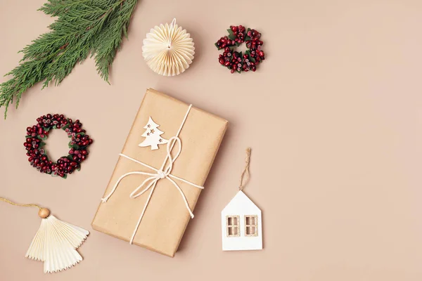 Різдвяний Фон Подарунковими Коробками Святкування Різдва Підготовка Зимових Канікул Секретна — стокове фото