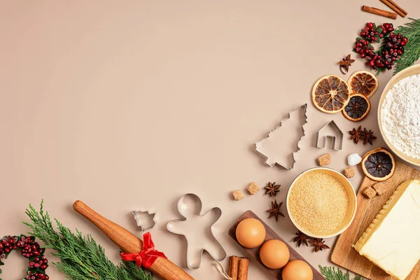 Świąteczne Ciasteczko Tło Pieczenia Gotowanie Świąteczne Domowe Herbatniki Przepisy Święta — Zdjęcie stockowe