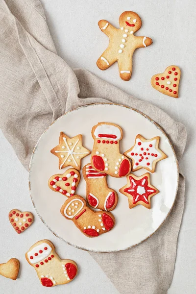 Traditionals Christmas Homemade Cookies Preparation Winter Holidays Celebration Xmas Biscuits — Stock Photo, Image