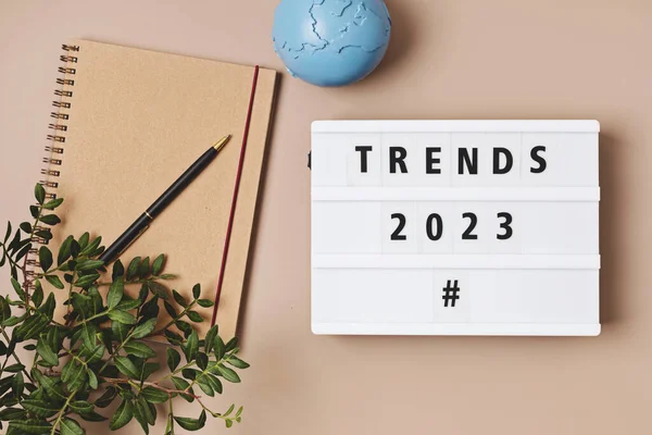 Lightbox Text Trends 2023 Popular Tendencies Trends New Year Idea — Stock Photo, Image