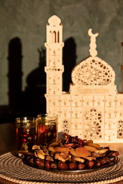 Ramadan Kareem Iftar Muslim Food Holiday Concept Advent Calendar Ramadan —  Fotos de Stock