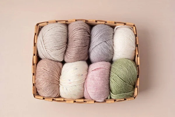 Craft Knitting Hobby Background Yarn Natural Colors Recomforting Hobby Reduce — ストック写真