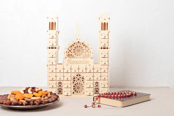Ramadan Kareem Iftar Muslim Food Holiday Concept Advent Calendar Ramadan — Photo