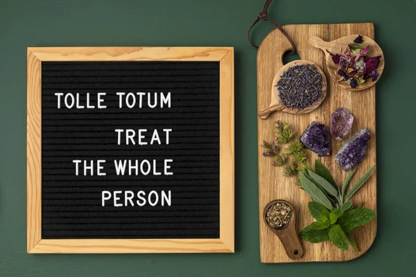 Letter Board Text Tolle Totum Meaning Treat Whole Person Latin — Stock Photo, Image
