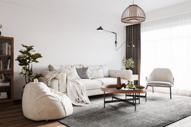 Interior Living Room Wall Mockup