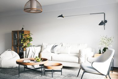 Interior Living Room Wall Mockup