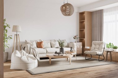 Interior Living Room Wall Mockup